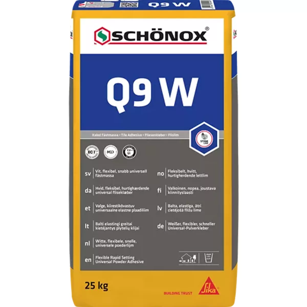 Fliesenkleber Schönox Q9 W Weiß Flexibler Universal Pulverkleber 25 KG Fliesenkleber Schönox Q9 W Weiß Flexibler Universal Pulverkleber 25 KG