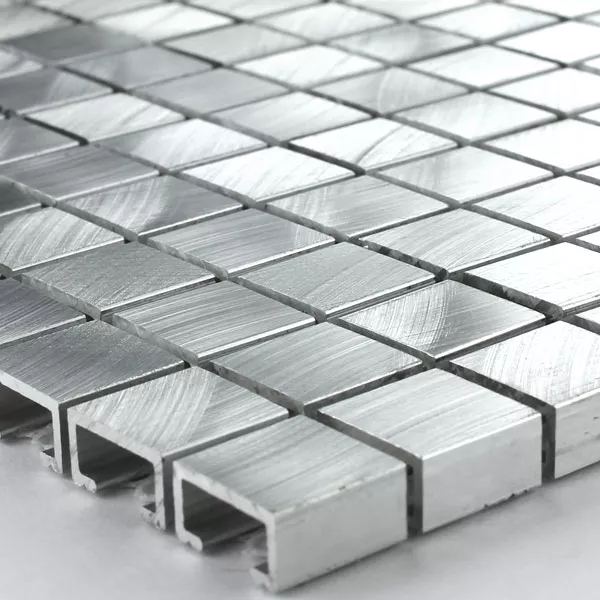 Mosaikfliesen Aluminium Mono Silber 15x15x8mm
