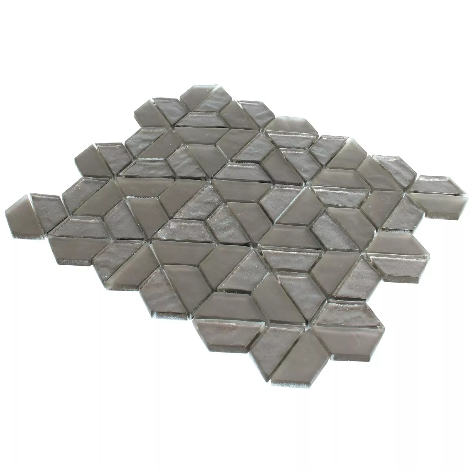 Muster von Glasmosaik Fliesen Alaaddin Hexagon Braun