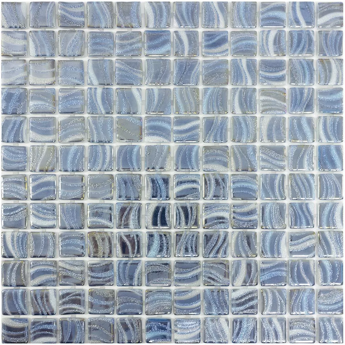 Glas Schwimmbad Pool Mosaik Marisburg Blau Glitzer