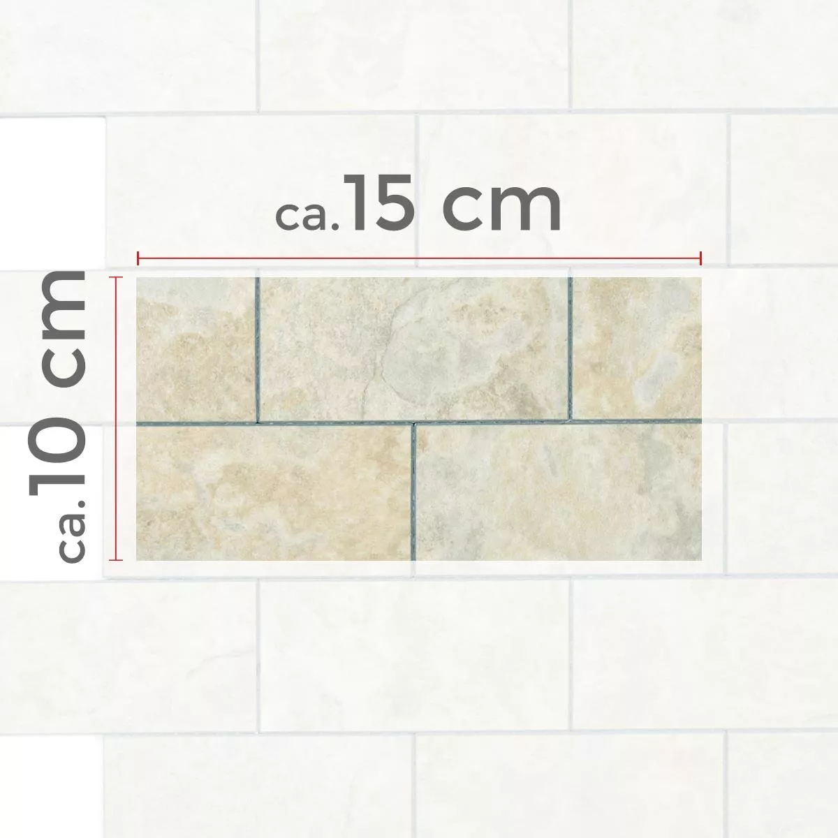 Muster von Vinyl Mosaikfliesen Freeport Steinoptik Selbstklebend Beige