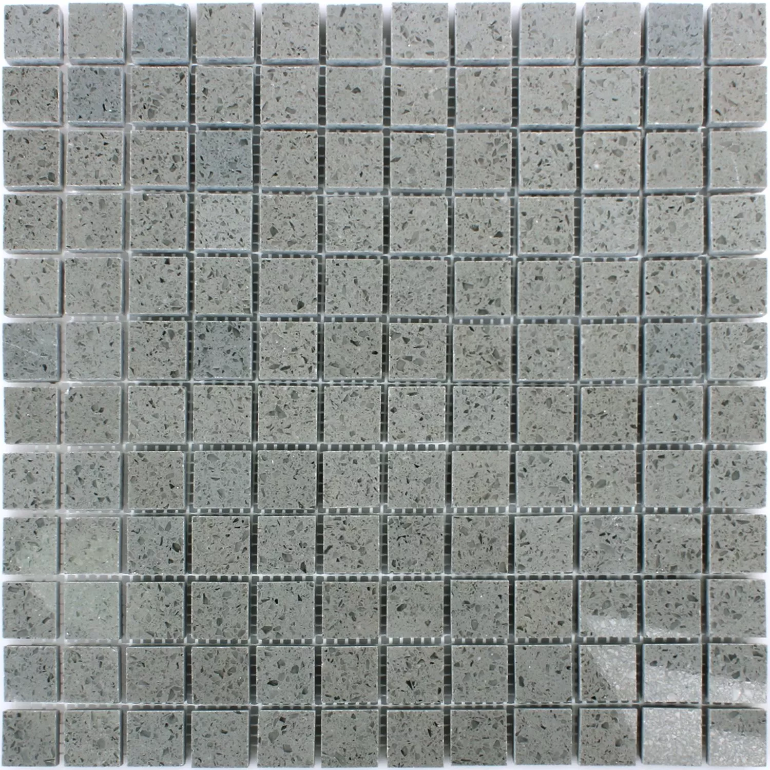 Muster von Mosaikfliesen Quarz Kunststein Grau 