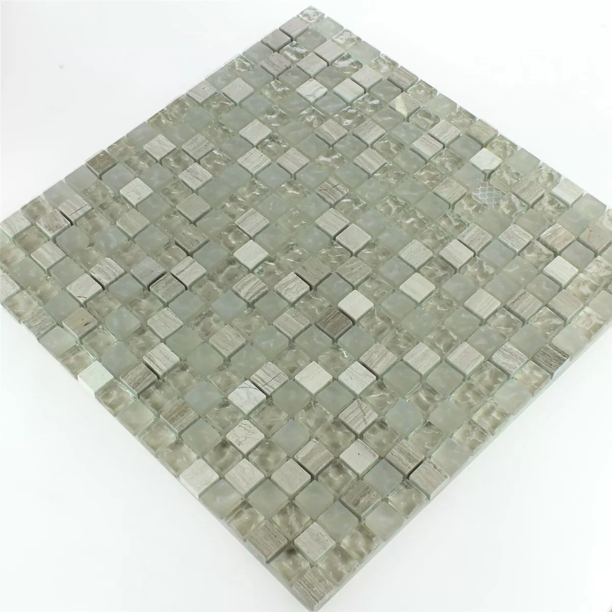 Muster von Mosaikfliesen Glas Marmor Burlywood Getrommelt