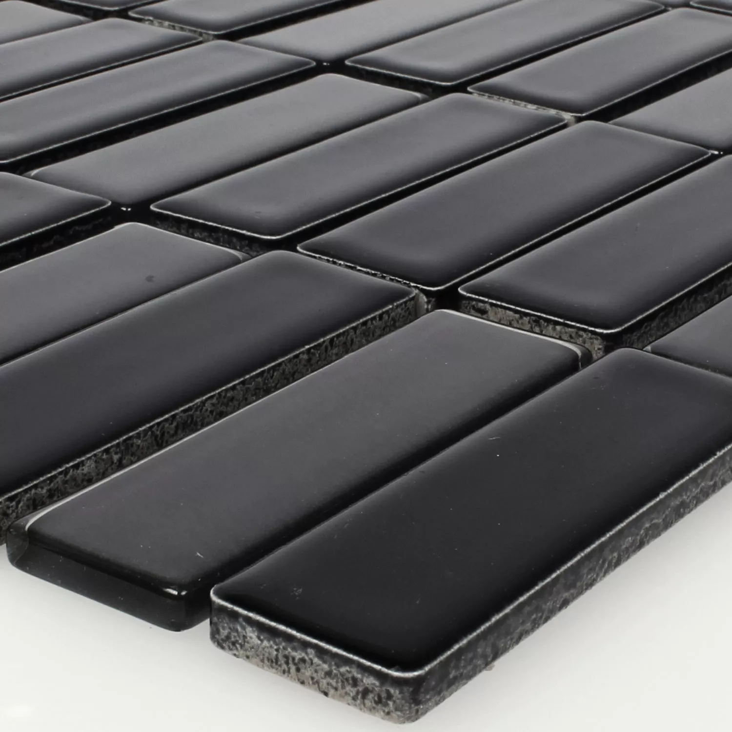 Keramik Glas Mosaikfliesen Romana Schwarz Matt Keramik Glas Mosaikfliesen Romana Schwarz Matt
