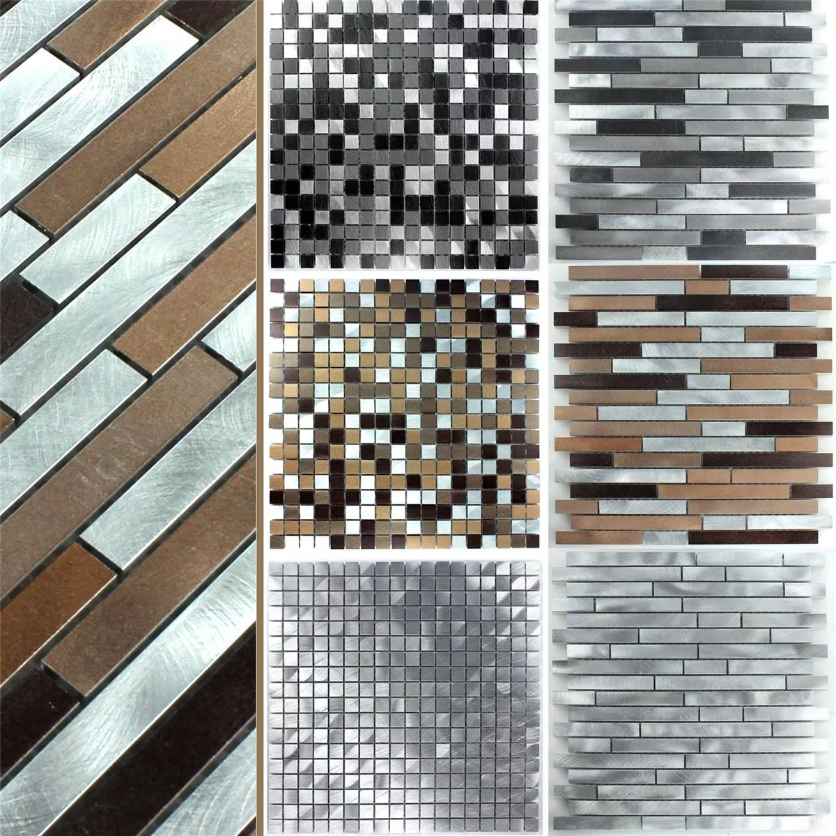 Muster von Mosaikfliesen Aluminium Metall Osorno