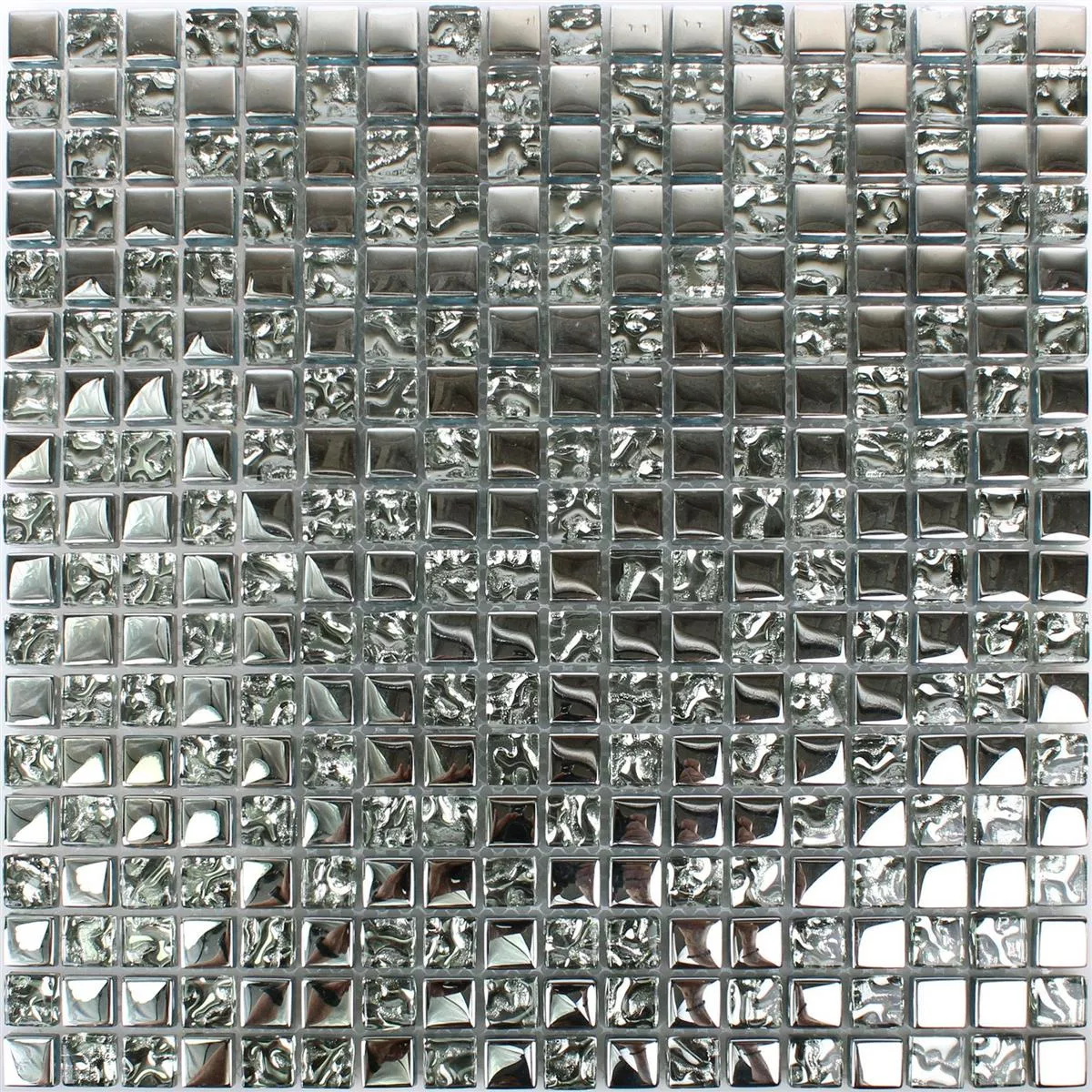 Muster von Glasmosaik Fliesen Moldau Silber