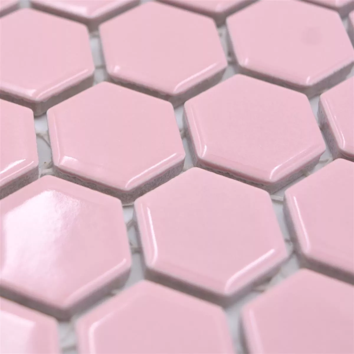 Muster von Keramikmosaik Salomon Hexagon Rosa H23