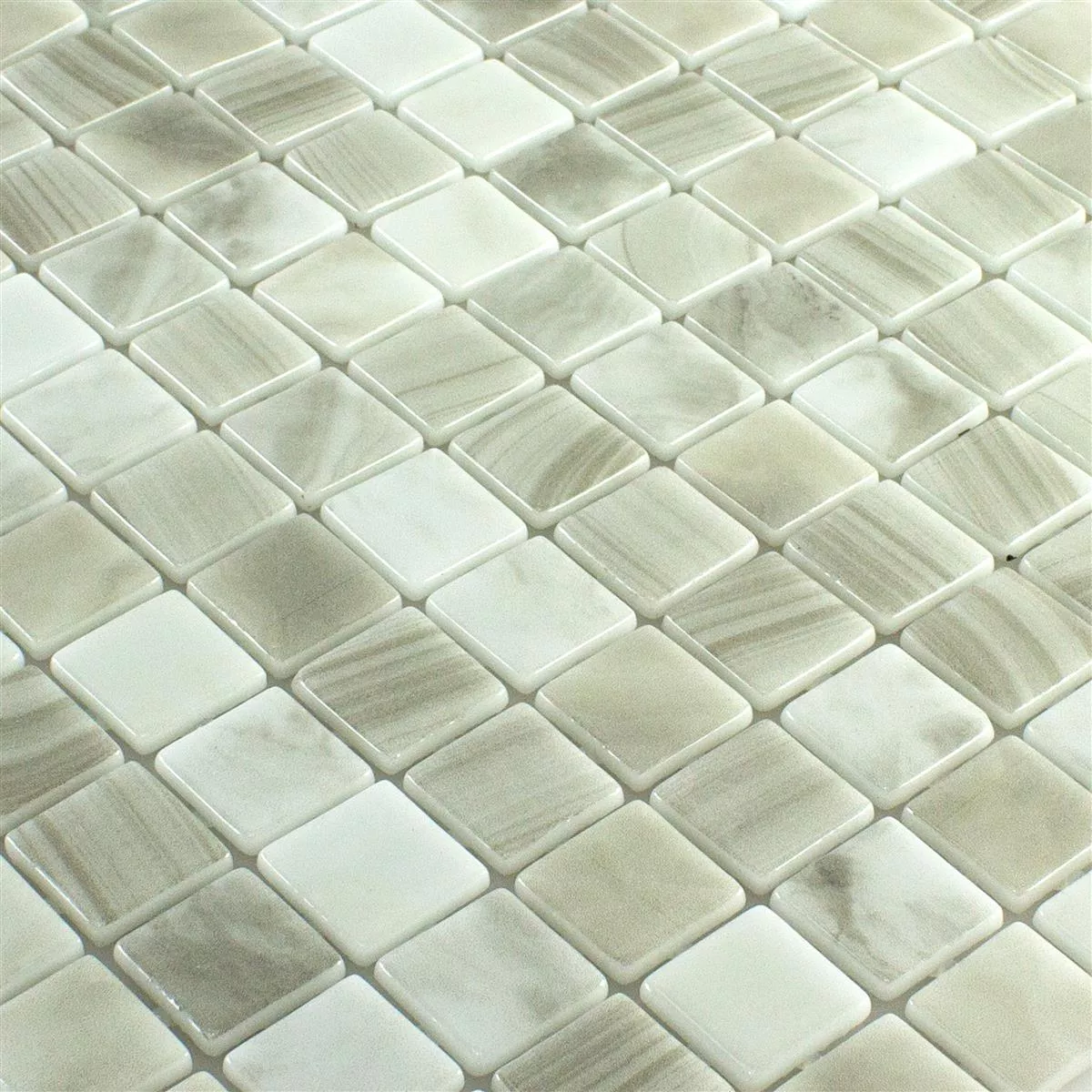 Glas Schwimmbad Mosaik Baltic Beige 25x25mm