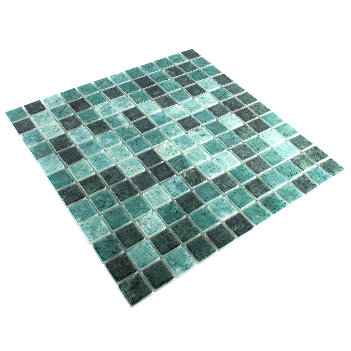 Glas Schwimmbad Mosaik Baltic Grün 25x25mm