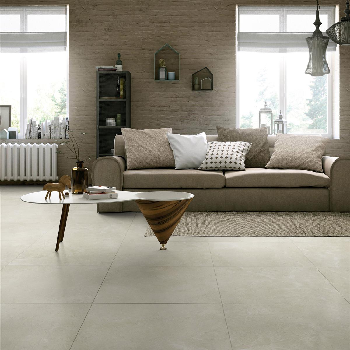 Bodenfliese Bangui Steinoptik 60x60cm Elfenbein