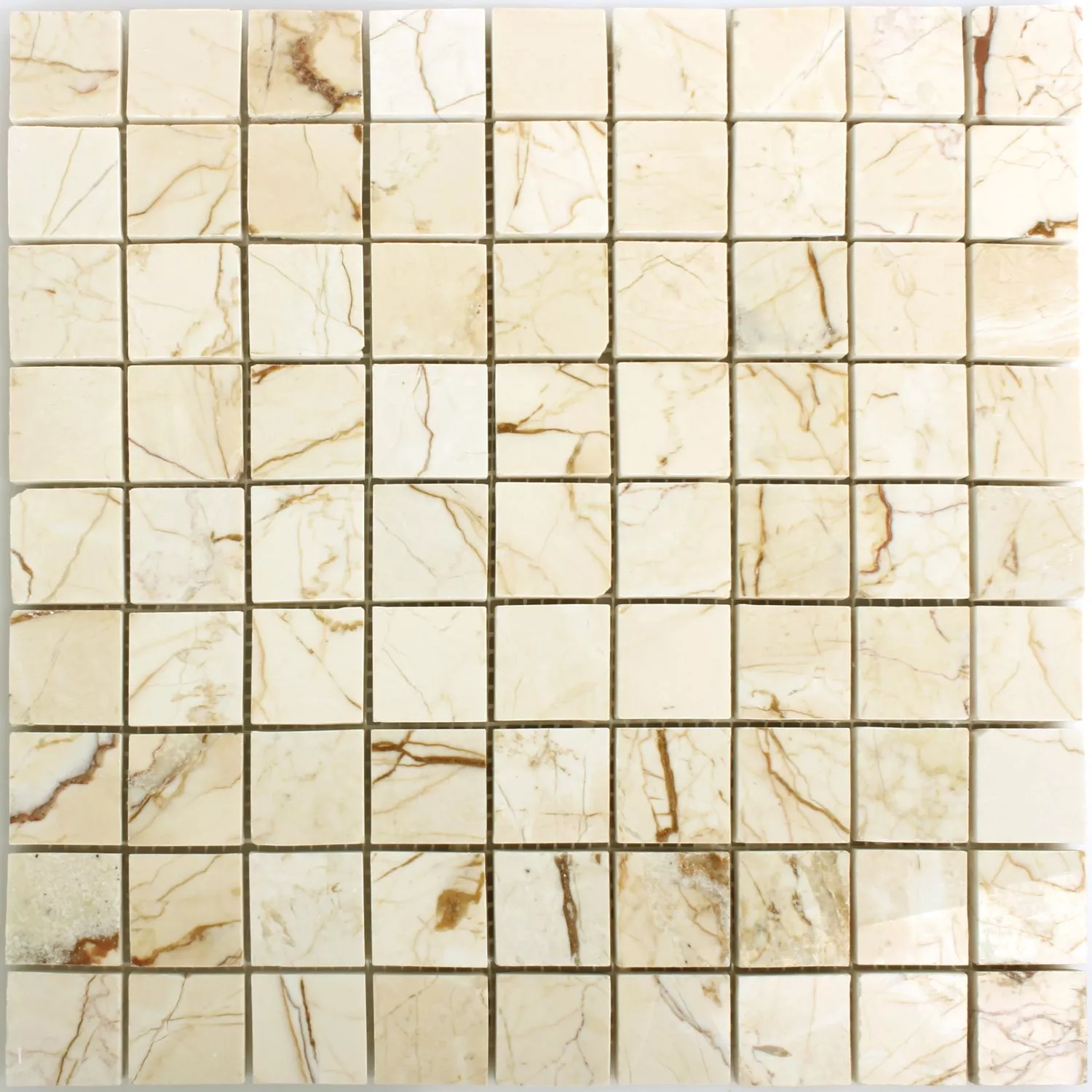 Muster von Mosaikfliesen Marmor Golden Cream Poliert