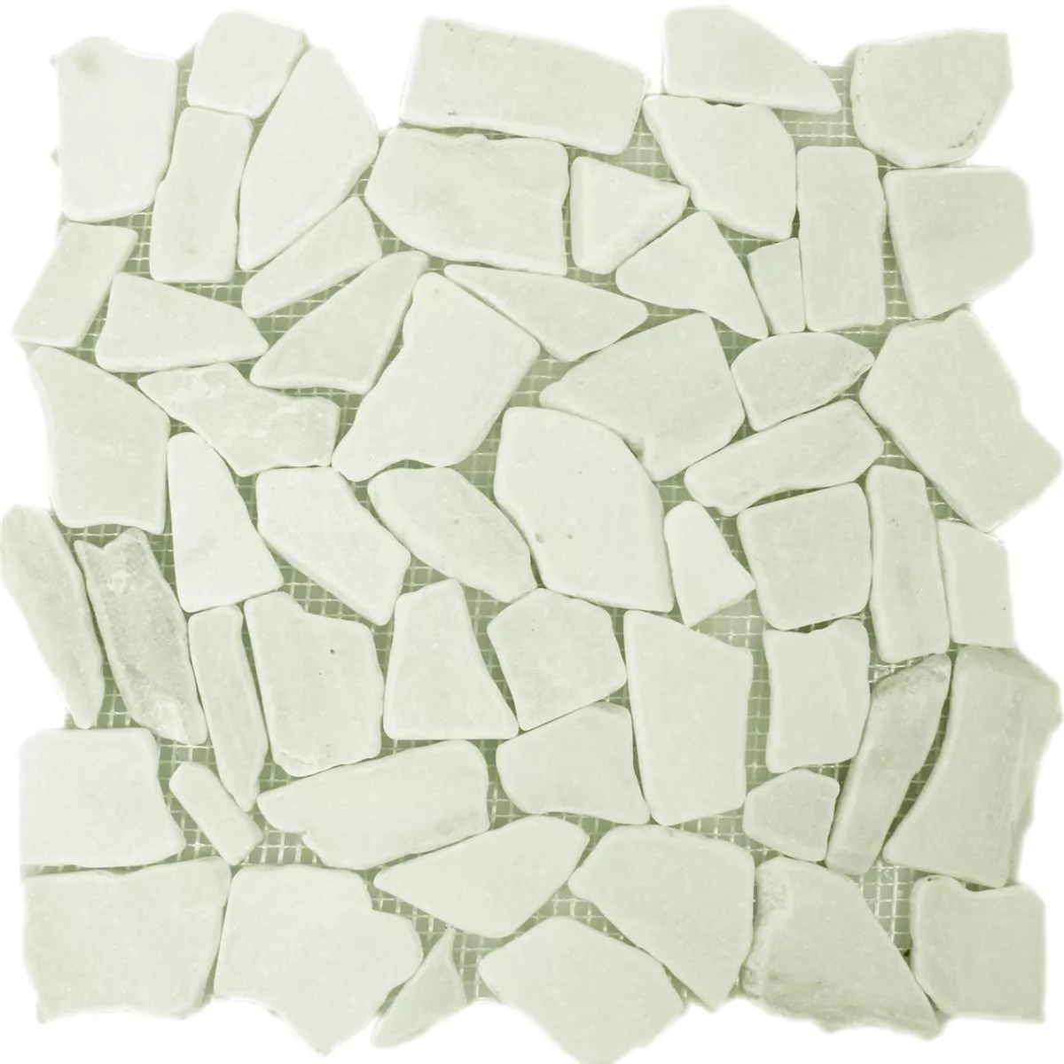 Muster von Mosaikfliesen Marmor Bruch Weiss