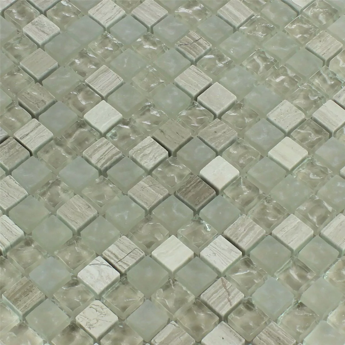 Muster von Mosaikfliesen Glas Marmor Burlywood Getrommelt