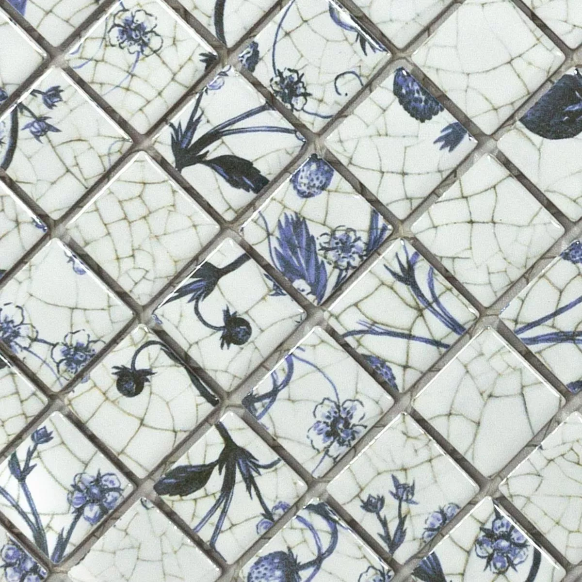 Keramik Mosaik Fliesen Isabella Weiss Blau