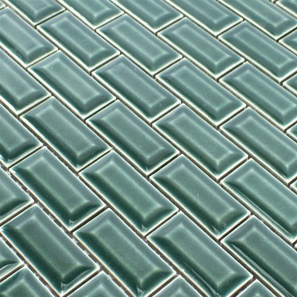 Muster von Keramikmosaik Fliesen Organica Metro Grün