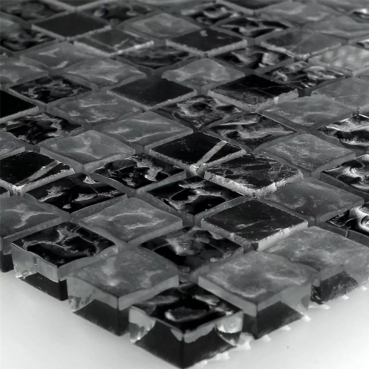 Mosaikfliesen Glas Marmor Zambia Geriffelt 15x15x8mm