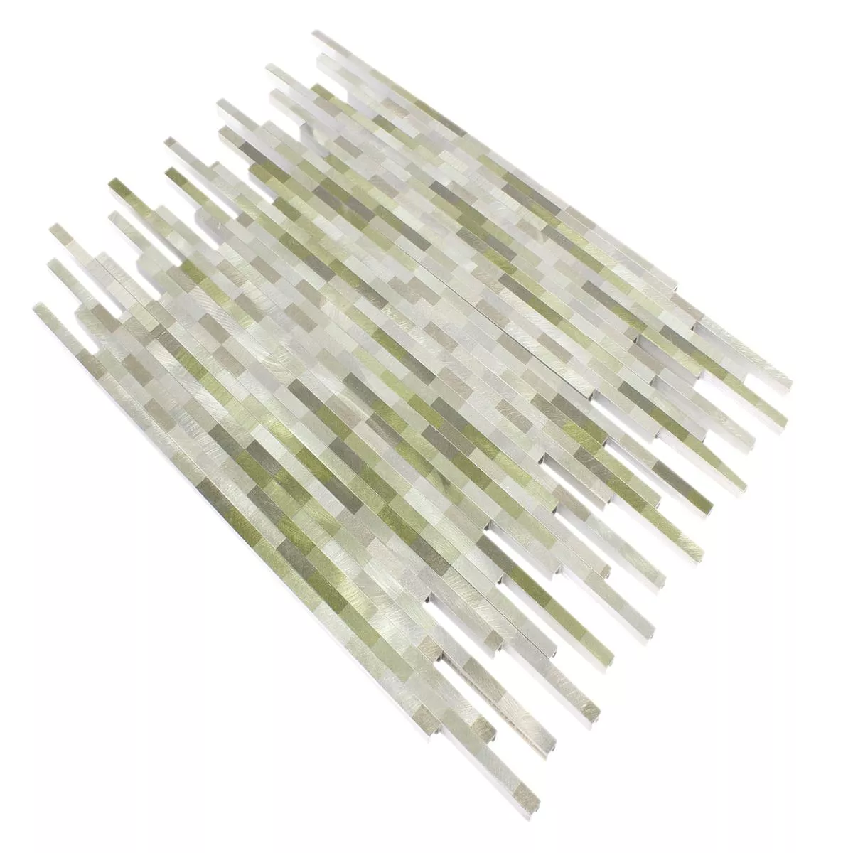 Mosaikfliesen Aluminium Wishbone Grün Silber
