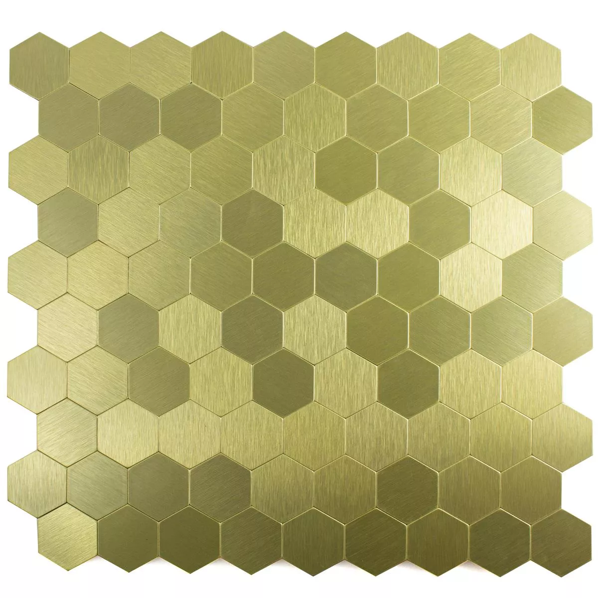 Mosaikfliesen Metall Selbstklebend Vryburg Gold Hexagon