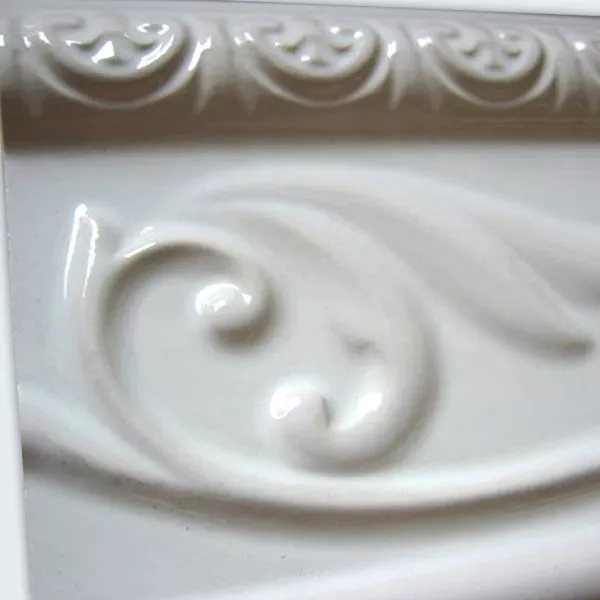 Keramik Wandbordüre 10x30cm Weiß Glänzend