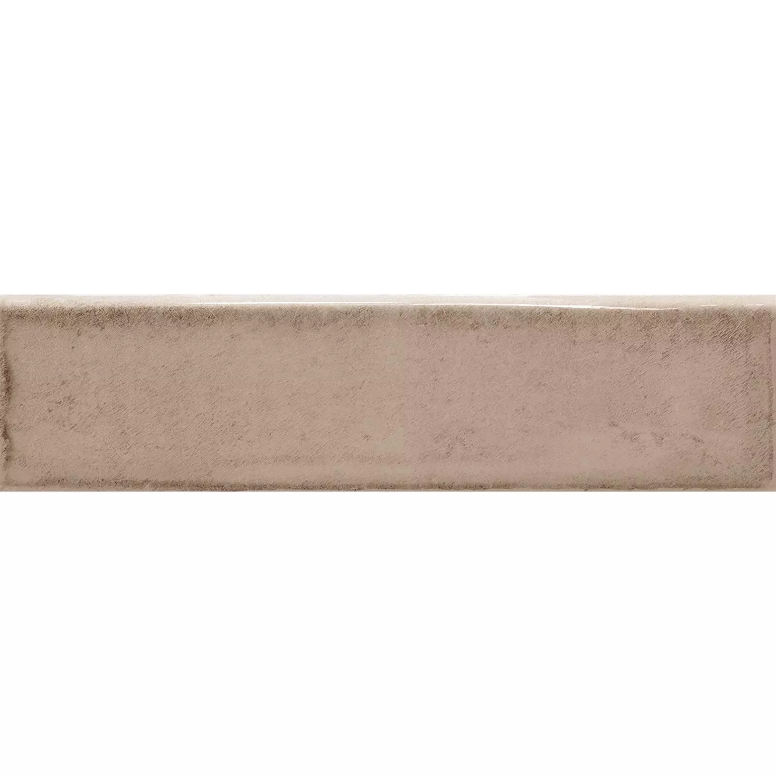 Wandfliesen Maestro Gewellt Glänzend Hellbraun 7,5x30cm