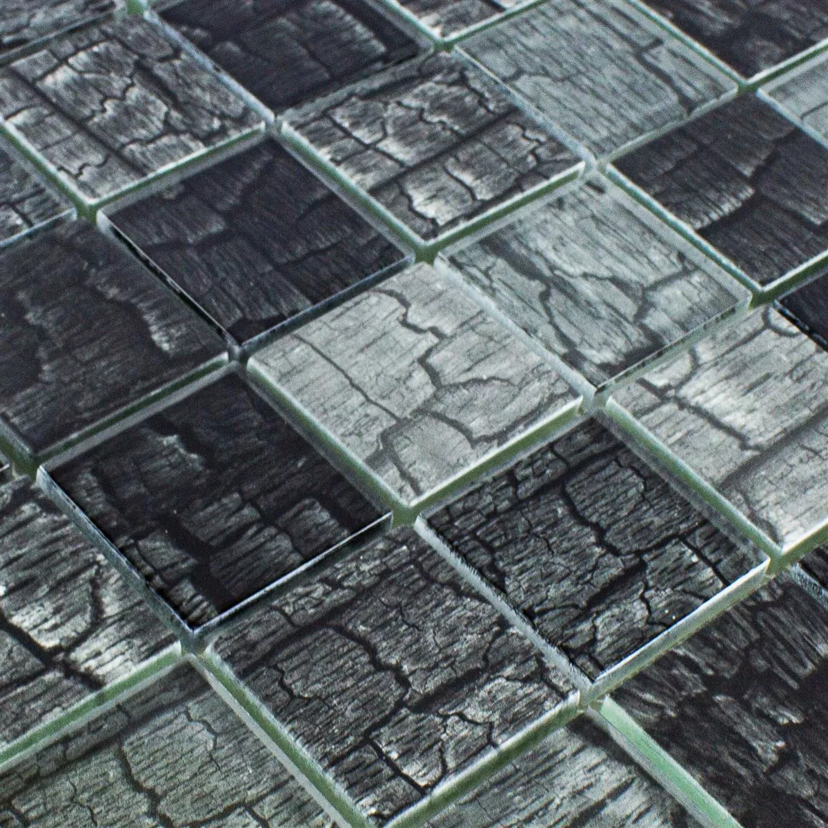 Muster von Glasmosaik Fliesen Saraland Schwarz