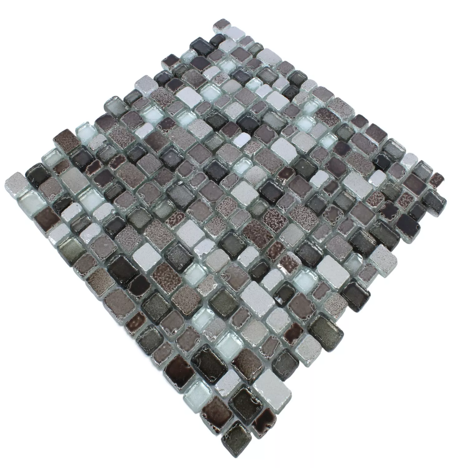 Mosaikfliesen Glas Roxy Grau Silber