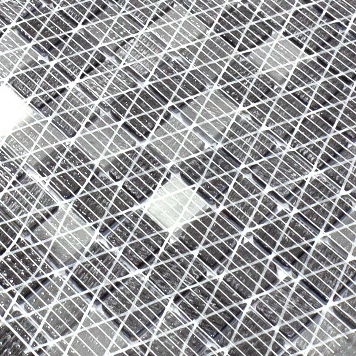 Muster von Glasmosaik Fliesen Silvertown Anthrazit Metallic 25x25mm