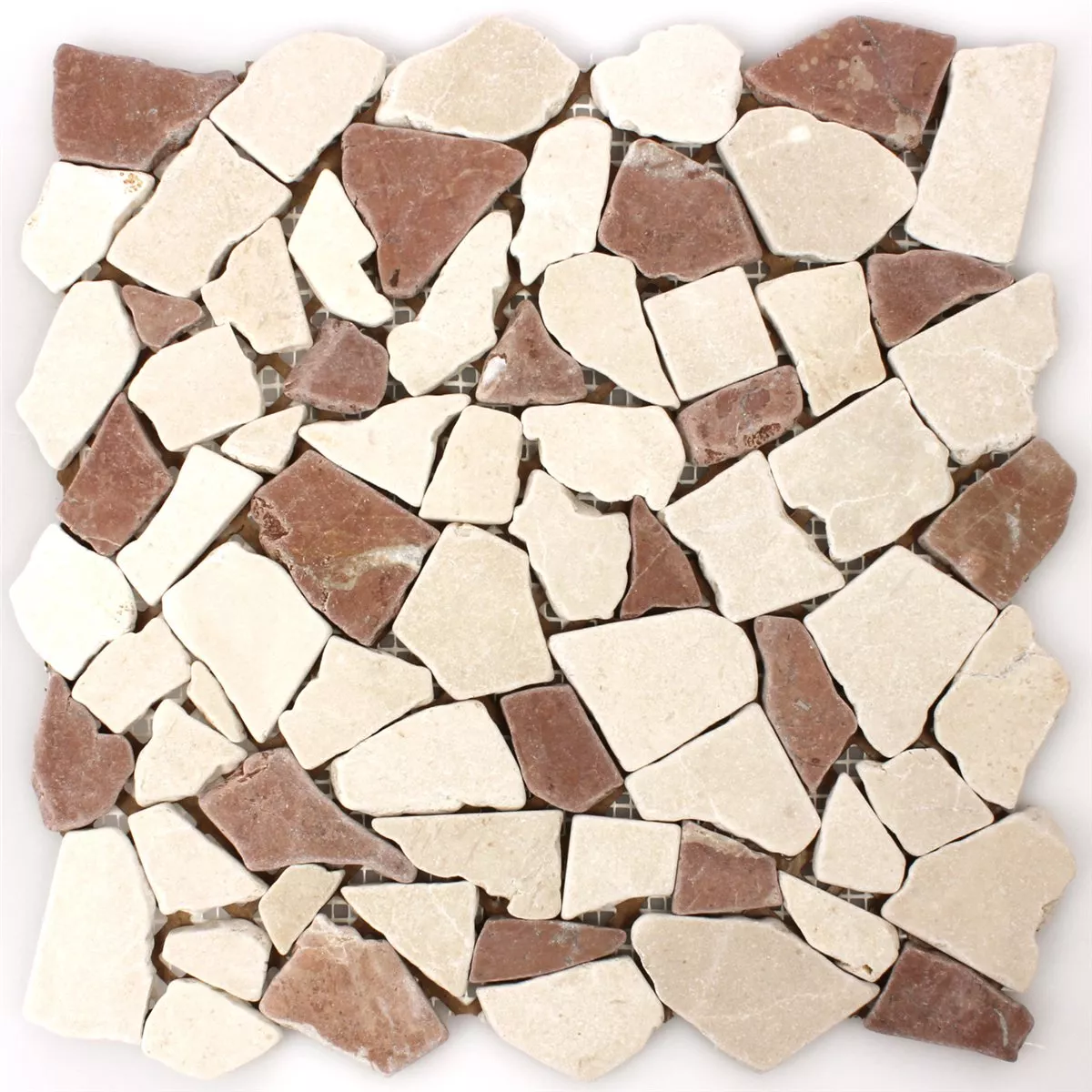 Mosaikfliesen Marmor Bruch Rosso Verona Botticino