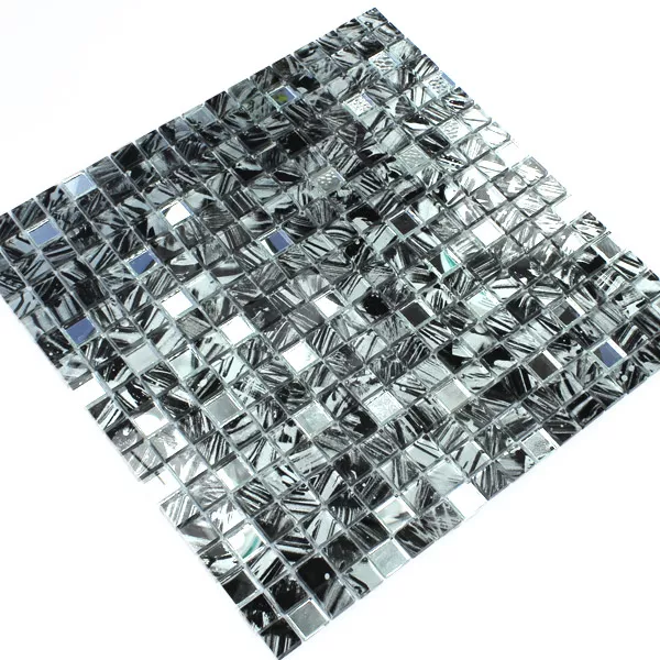Muster von Glasmosaik Spiegel Grau Marmoriert 