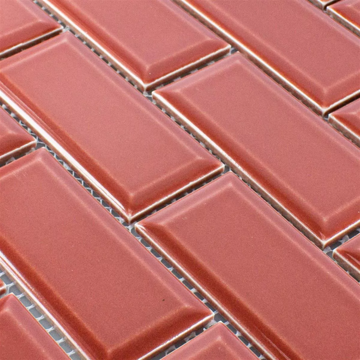 Muster von Keramik Mosaik Fliesen StPauls Metro Facette Rot
