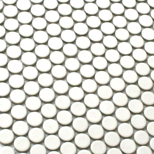 Muster von Mosaikfliesen Keramik Drop Weiss Uni