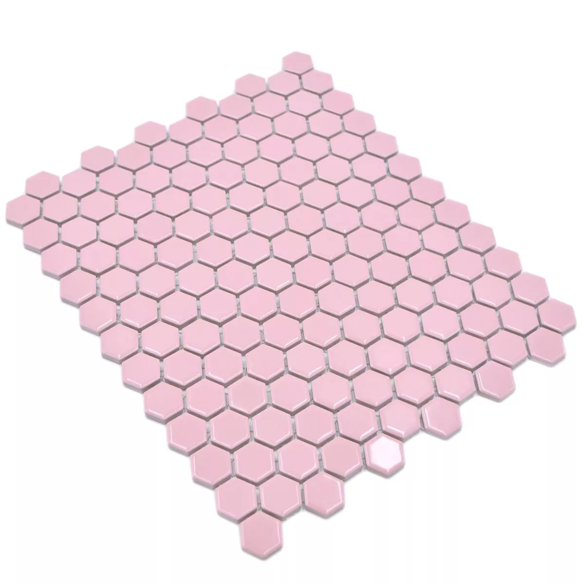 Muster von Keramikmosaik Salomon Hexagon Rosa H23