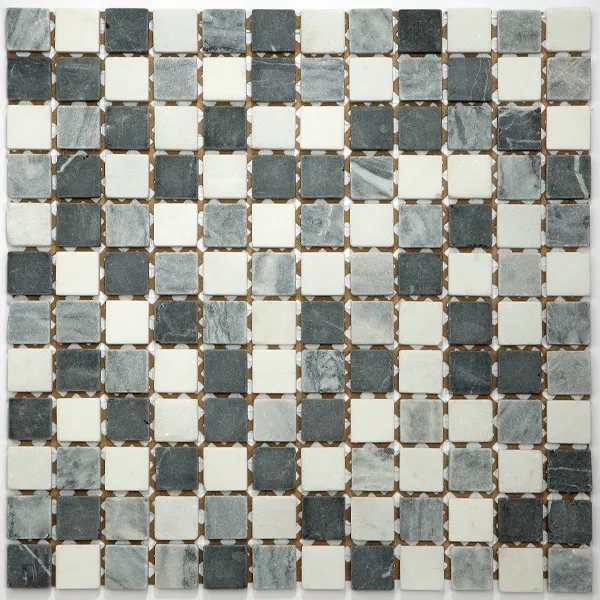 Muster von Mosaikfliesen Marmor Schwarz Mix 