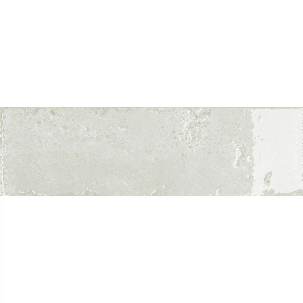 Muster von Wandfliesen Lara Glänzend Gewellt 10x30cm Weiß