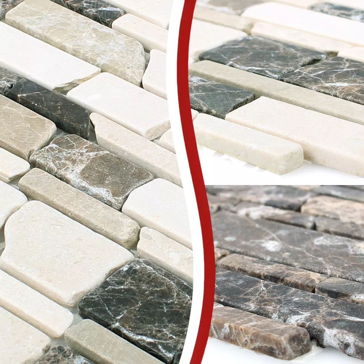Muster von Mosaikfliesen Marmor Havel Brick