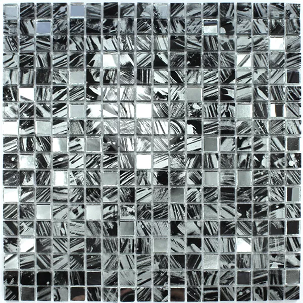 Muster von Glasmosaik Spiegel Grau Marmoriert 