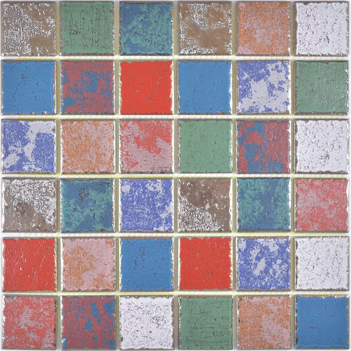 Muster von Keramik Mosaikfliesen Oriente Retrooptik Bunt