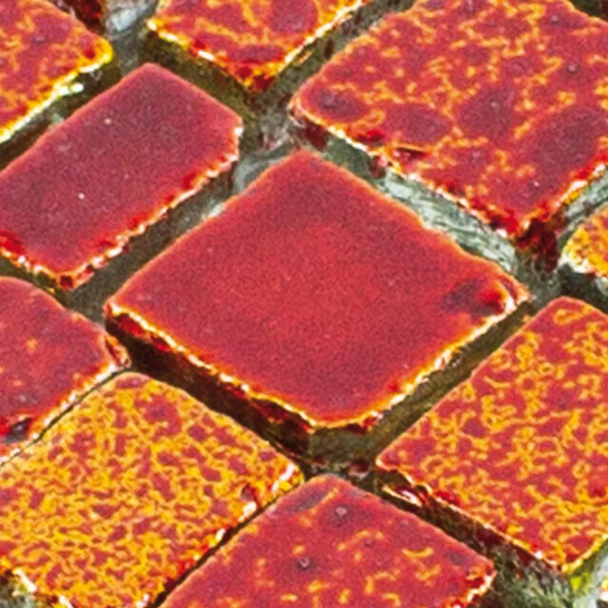 Muster von Glas Mosaikfliesen Economy Rot Gelb