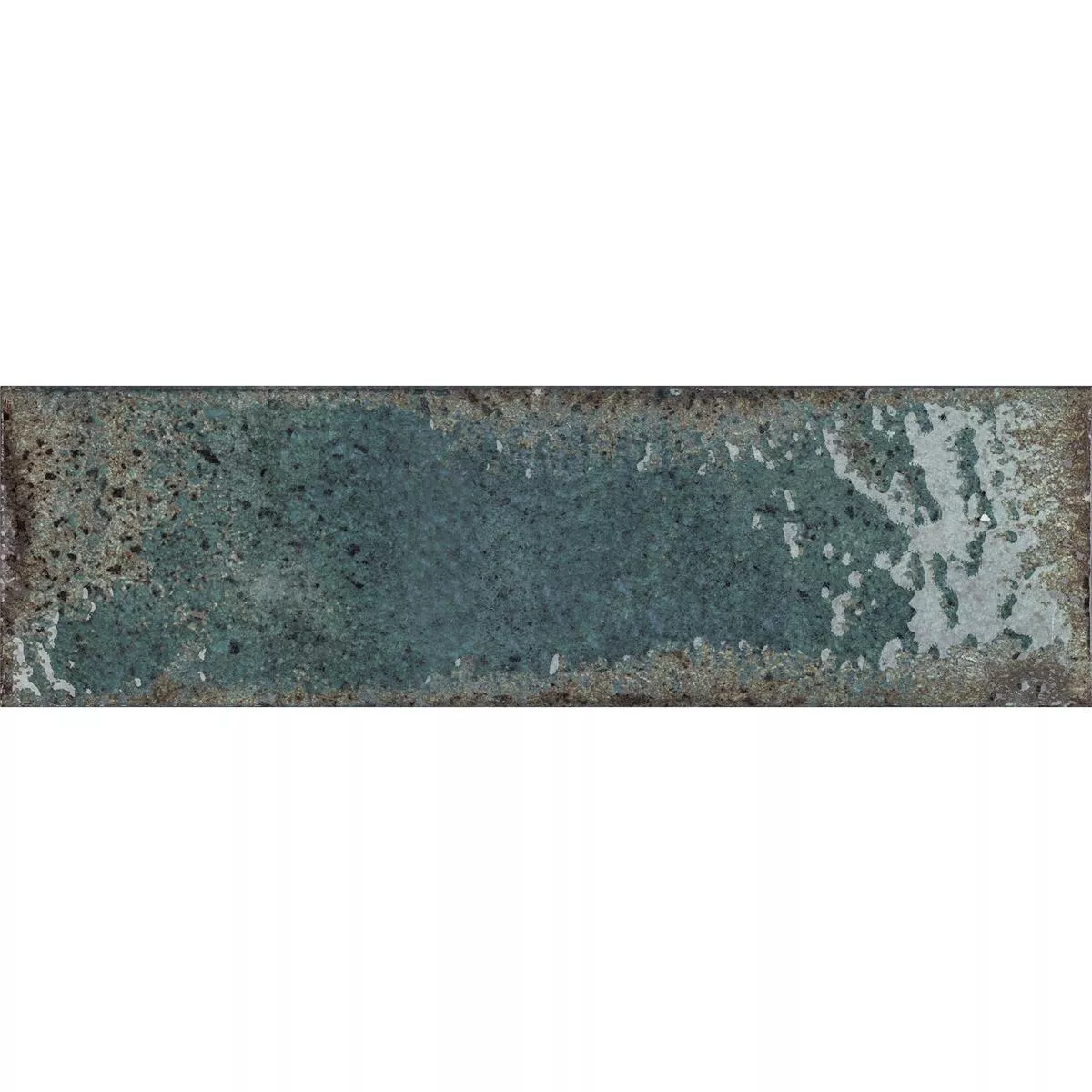 Muster von Wandfliesen Lara Glänzend Gewellt 10x30cm Grün
