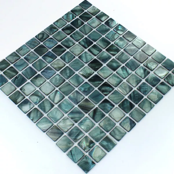 Muster von Mosaikfliesen Glas Perlmutt Effekt  Grün