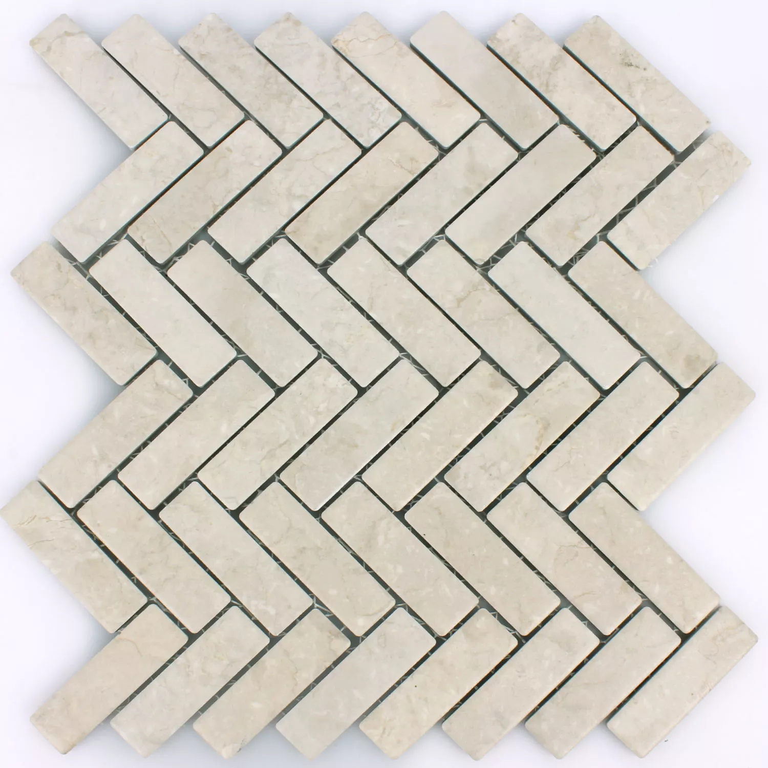Muster von Mosaikfliesen Keramik Rotilia Steinoptik Hellbeige