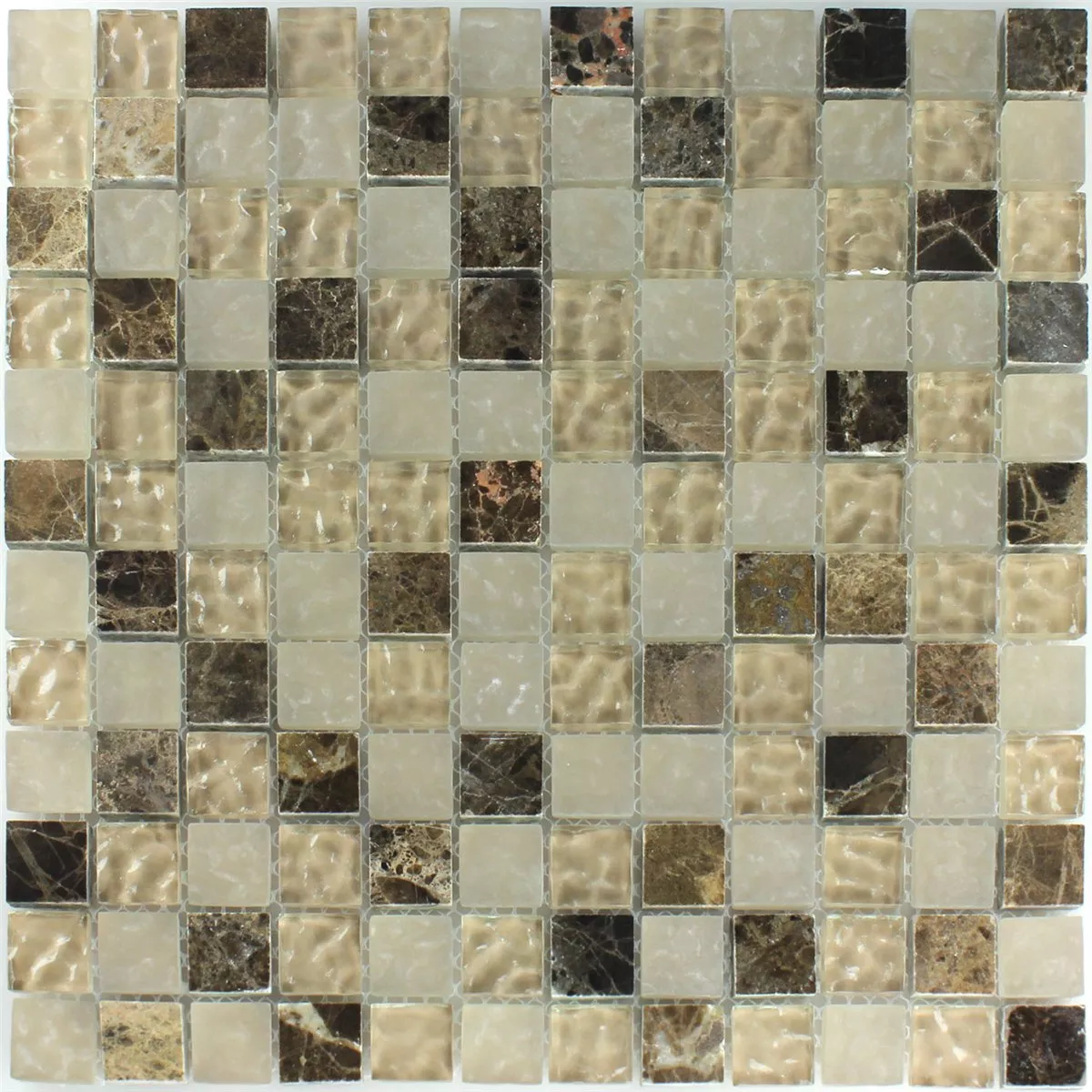Muster von Mosaikfliesen Glas Marmor Quebeck Braun