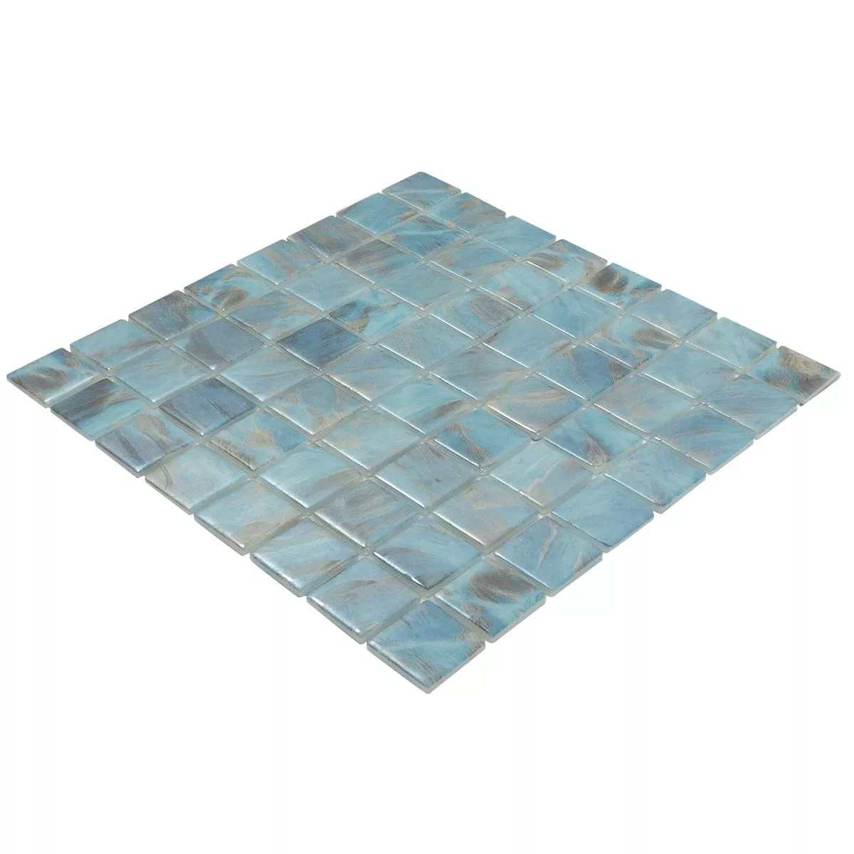 Glas Schwimmbad Pool Mosaik Alassio Blau 38