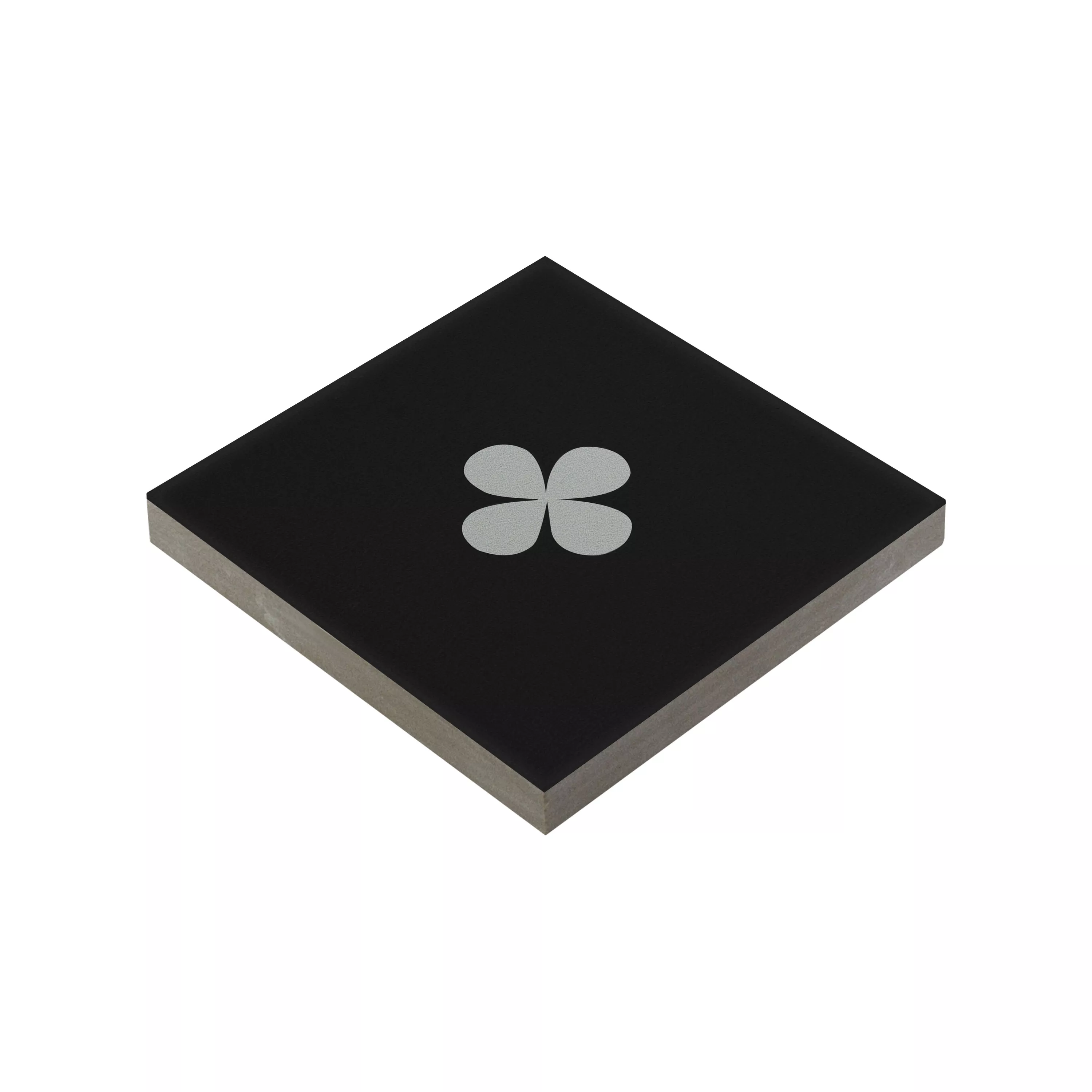 Feinsteinzeug Fliesen Genexia Schwarz Weiß Decor 1 Einleger  4,6x4,6cm