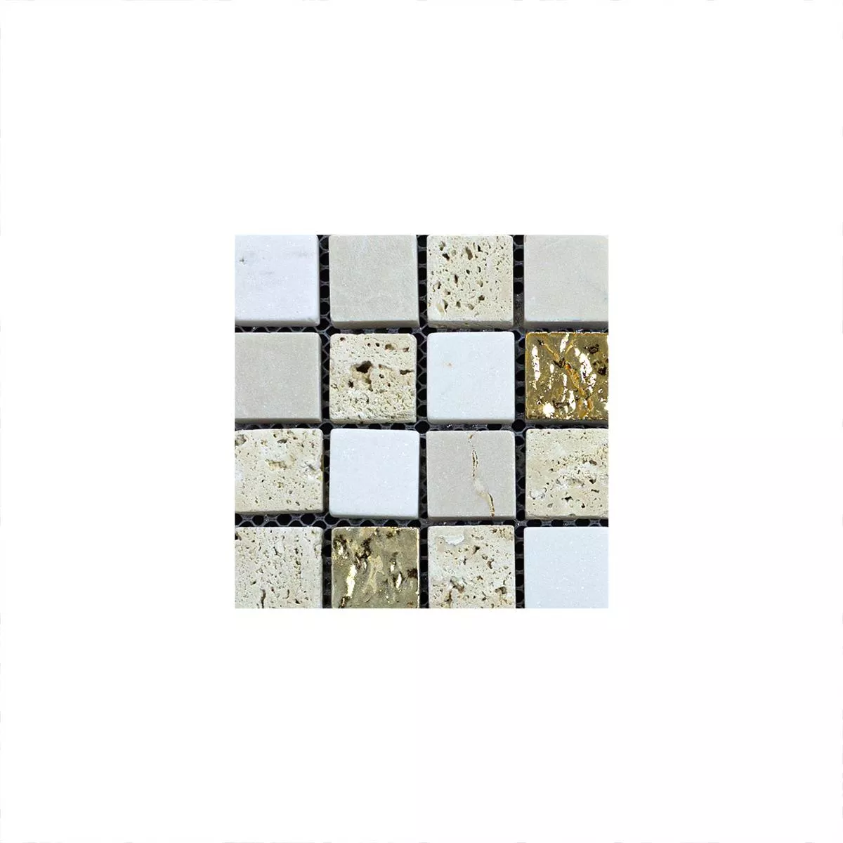 Muster von Marmor Naturstein Mosaik Fliesen Limonello Gold Creme