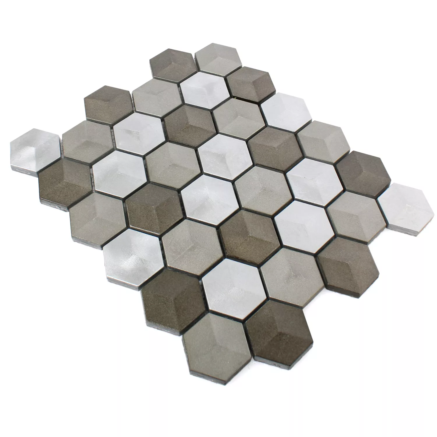 Muster von Mosaikfliesen Hexagon Kandilo Schlamm