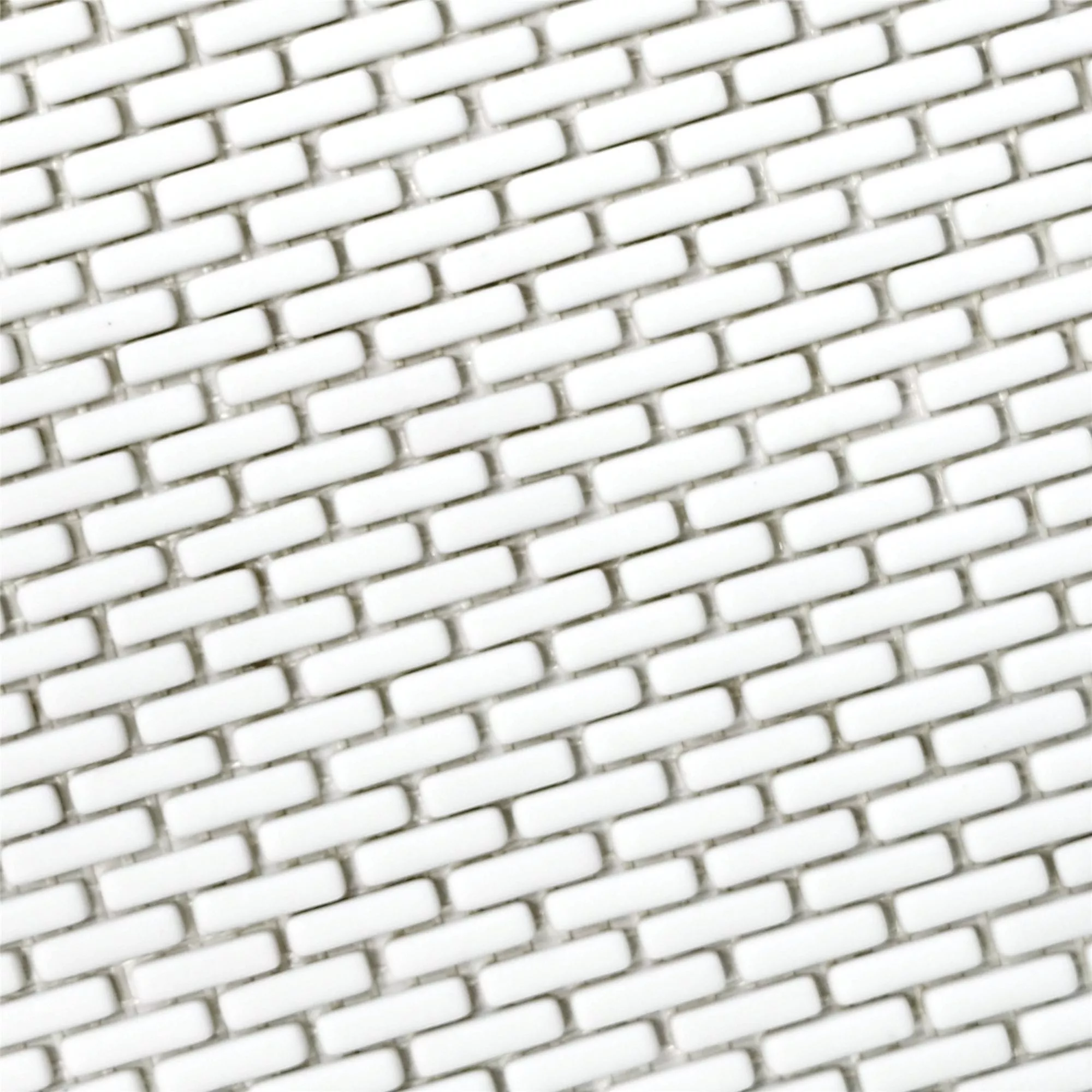 Glasmosaik Fliesen Kassandra Weiß Brick Matt