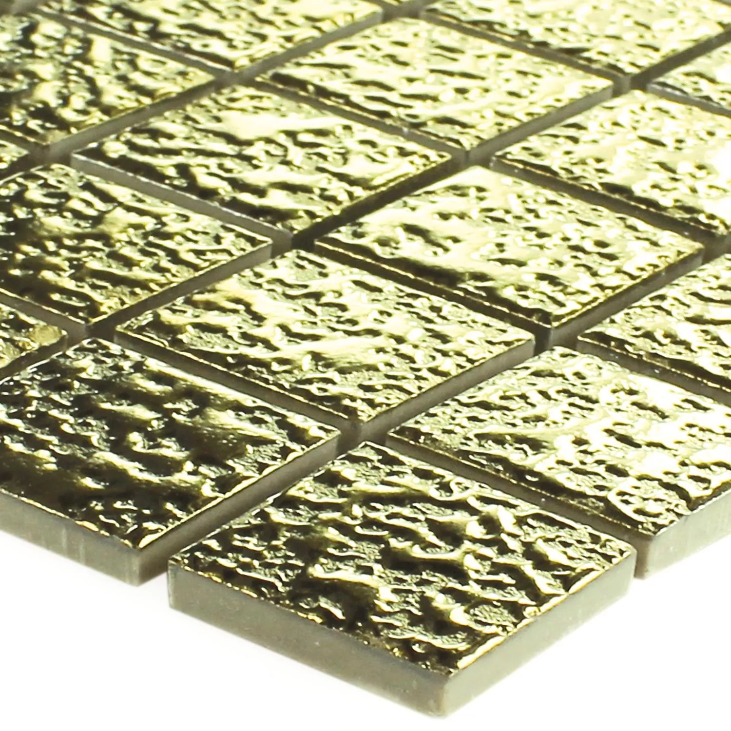 Muster von Mosaikfliesen Keramik Sherbrooke Gold Gehämmert