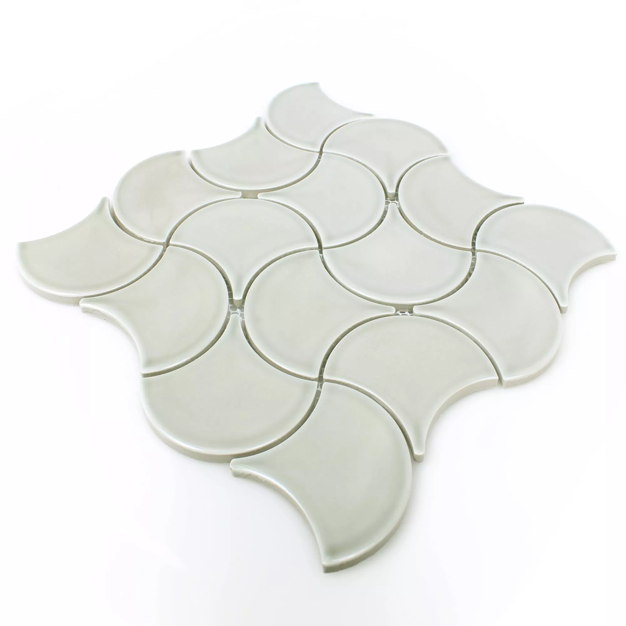 Muster von Keramik Mosaikfliesen Toledo Welle Grau