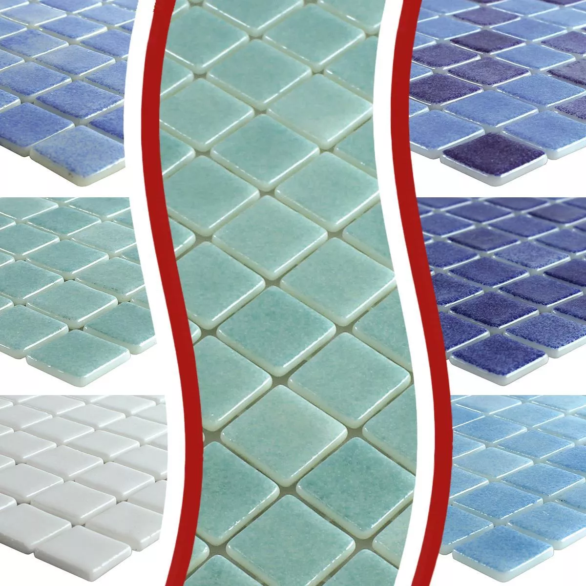 Muster von Glas Schwimmbad Pool Mosaik Lagune R11C